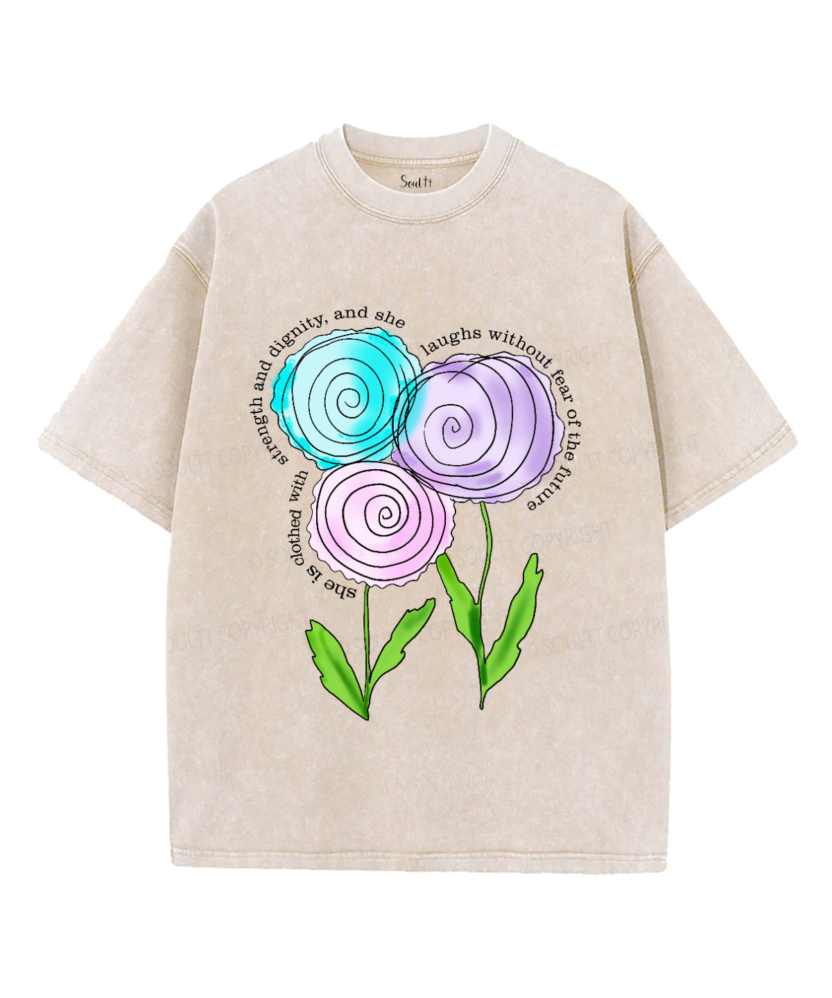 She Is Clothed With Strength And Dignity Washed Christian T-shirt Hoodie, Sweatshirt | CiraTrend.com (Image 1)