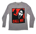 Scream Mens Long Sleeve T-Shirt -Ghost Face Dripping Blood Call Me Hoodie, Sweatshirt | CiraTrend.com