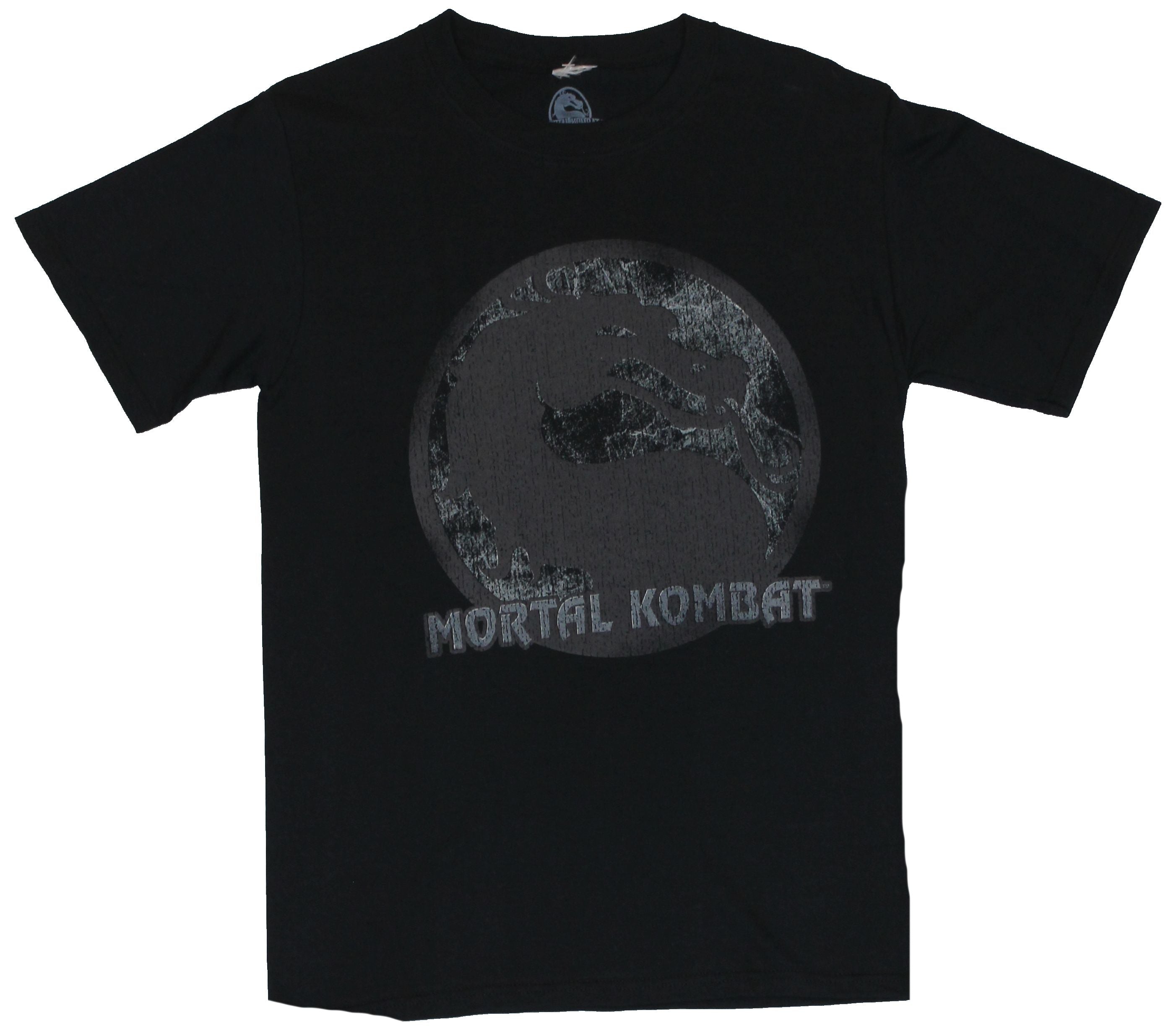 Mortal Kombat Mens T-Shirt  - Classic Video Game Logo In Gray on Black Hoodie, Sweatshirt | CiraTrend.com