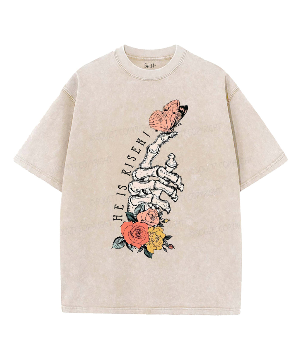 He Is Risen Unisex Washed Christian T-shirt Style007 Hoodie, Sweatshirt | CiraTrend.com (Image 4)
