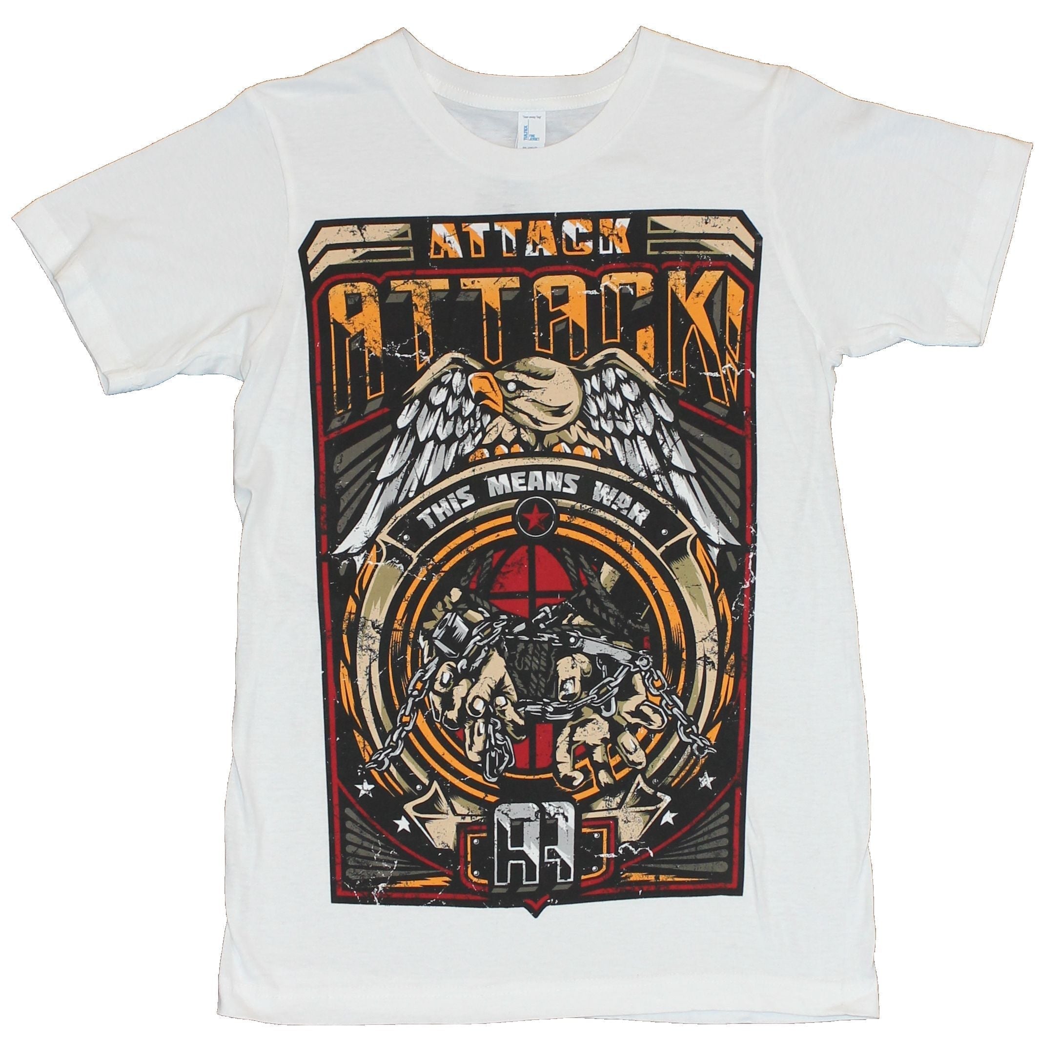 Attack Attack Mens T-Shirt  - Eagle and Chains Crest This Means War! on Whit Hoodie, Sweatshirt | CiraTrend.com