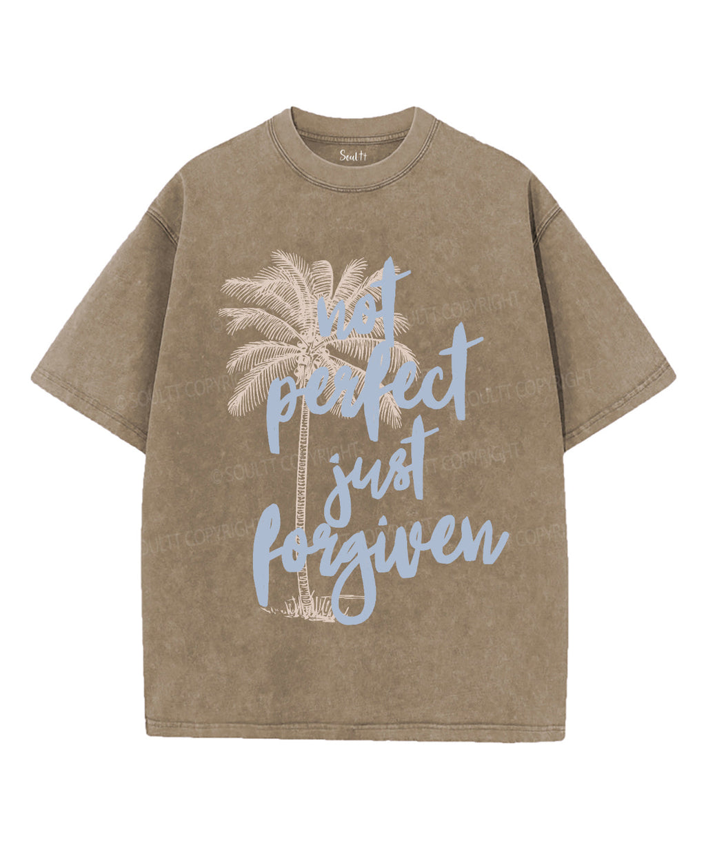 Not Perfect Just Forgiven Unisex Washed Christian T-shirt Hoodie, Sweatshirt | CiraTrend.com (Image 5)