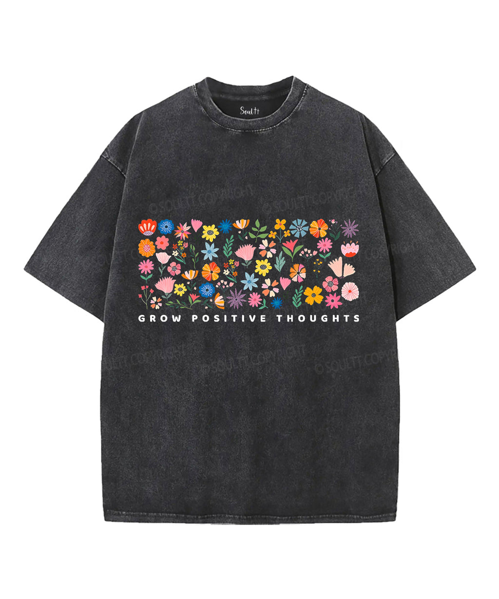 Grow Positive Thoughts Unisex Washed Christian T-shirt Hoodie, Sweatshirt | CiraTrend.com (Image 1)