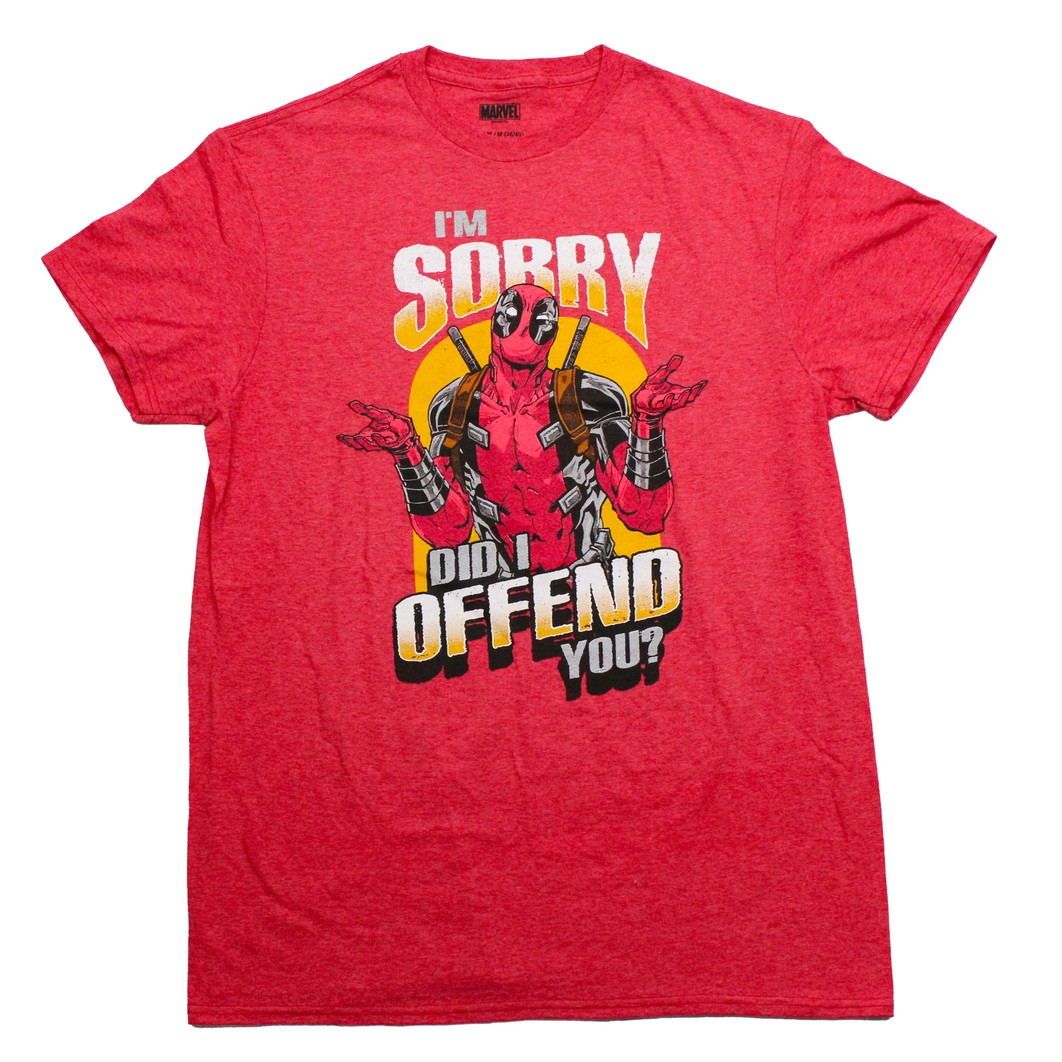 Deadpool Mens T-Shirt - I'm Sorry Did I Offend You? Shrugging Image Hoodie, Sweatshirt | CiraTrend.com