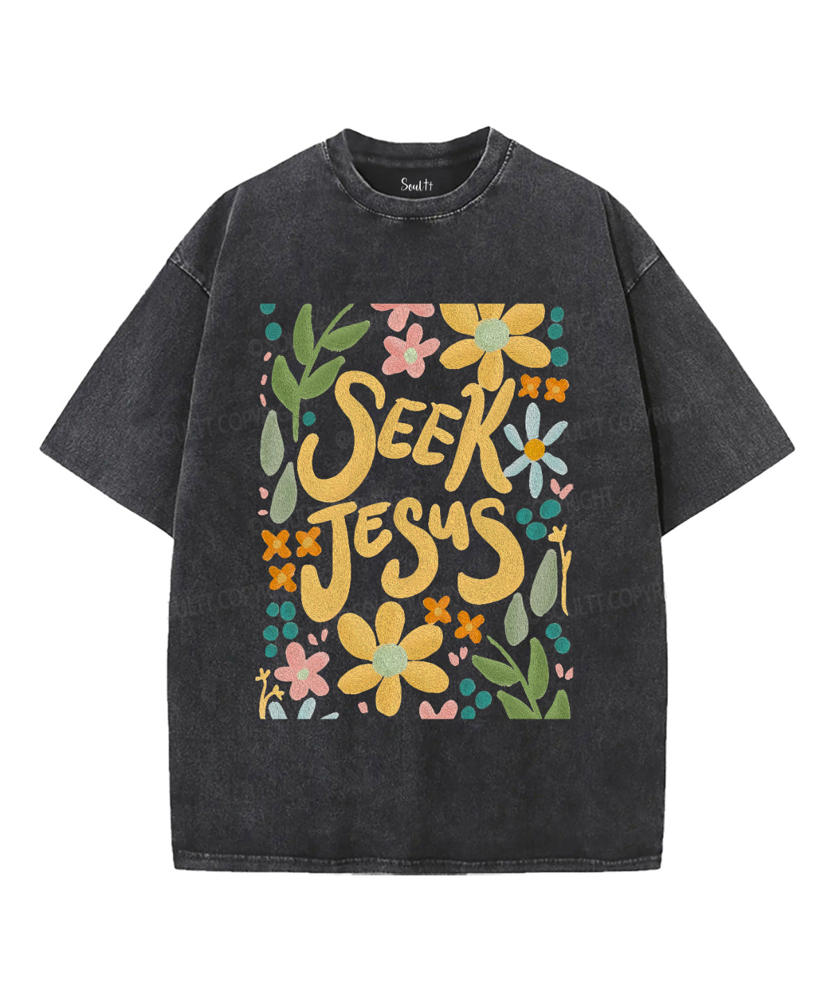 Seek Jesus Unisex Washed Christian T-shirt Hoodie, Sweatshirt | CiraTrend.com (Image 1)