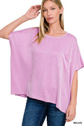 .....SI-27212 Corded Rib Oversized Short Sleeve Top