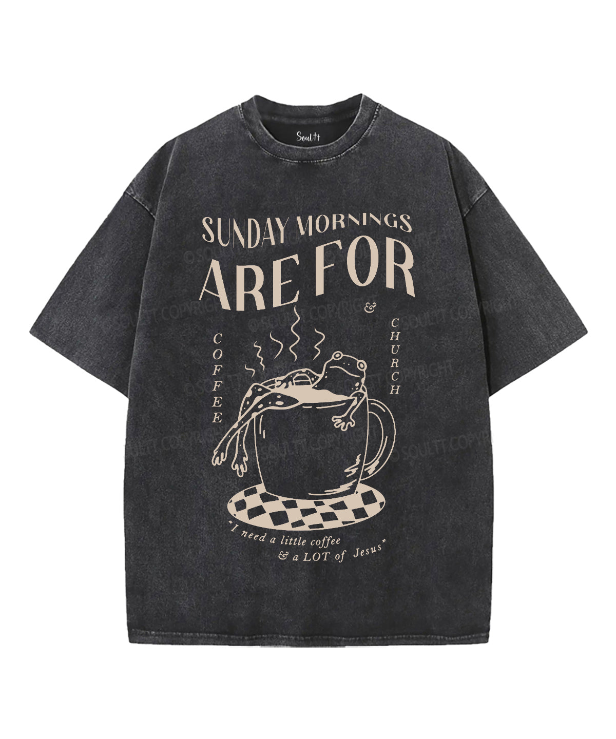 I Need A Little Coffee Unisex Washed Christian T-shirt Hoodie, Sweatshirt | CiraTrend.com (Image 2)
