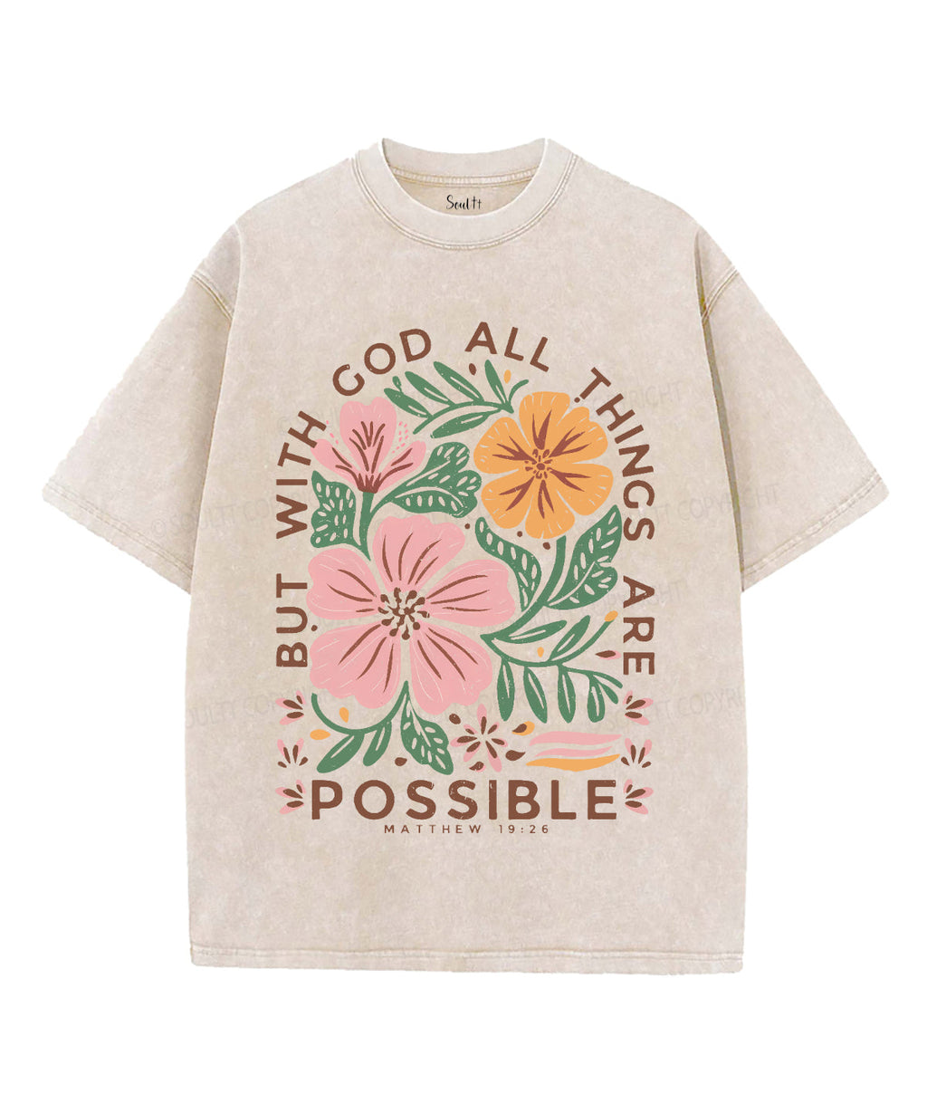 All Things Are Possible Unisex Washed Christian T-shirt Hoodie, Sweatshirt | CiraTrend.com (Image 4)