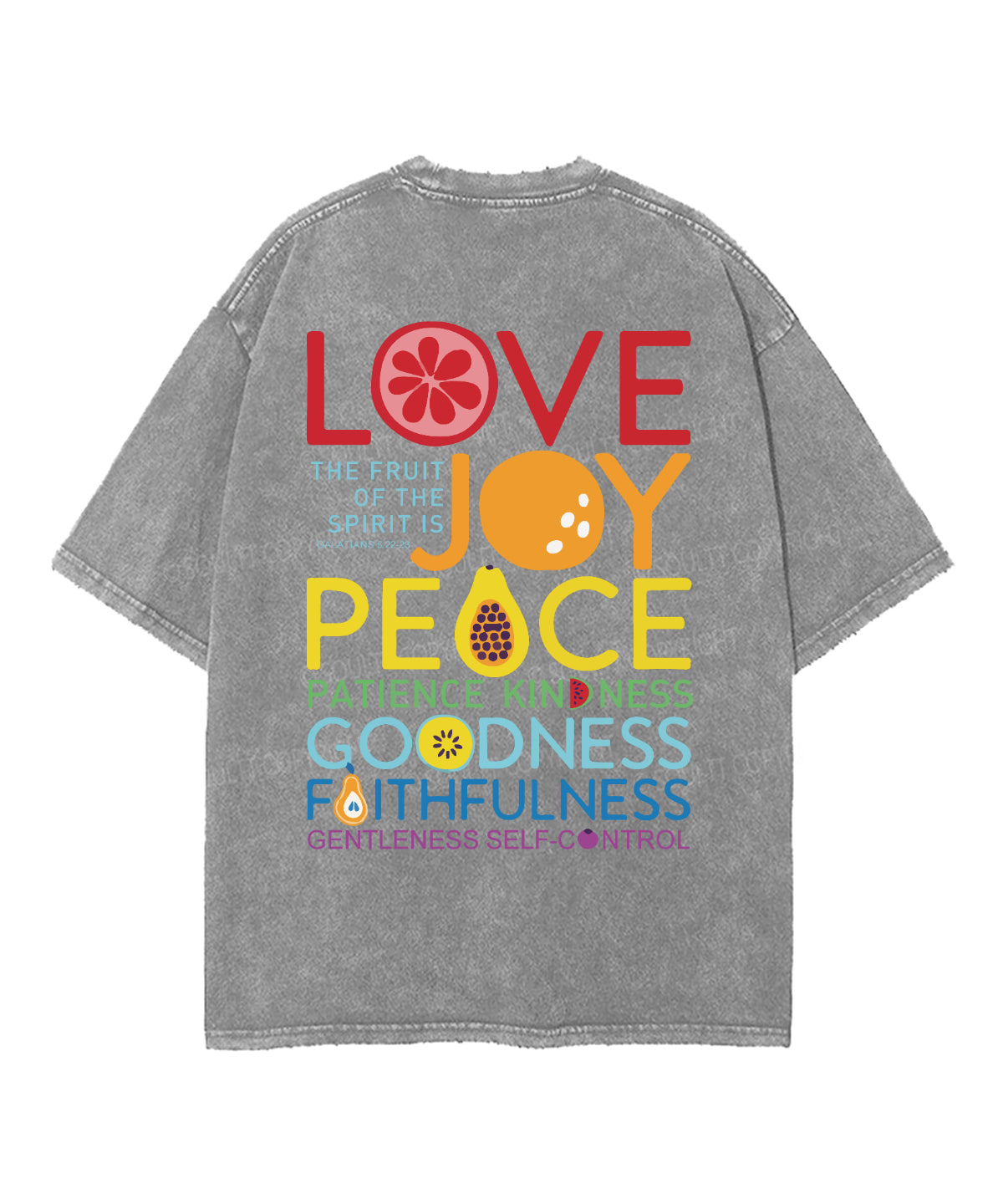 The Fruit Of The Spirit Double Sided Washed Christian T-shirt Hoodie, Sweatshirt | CiraTrend.com (Image 5)