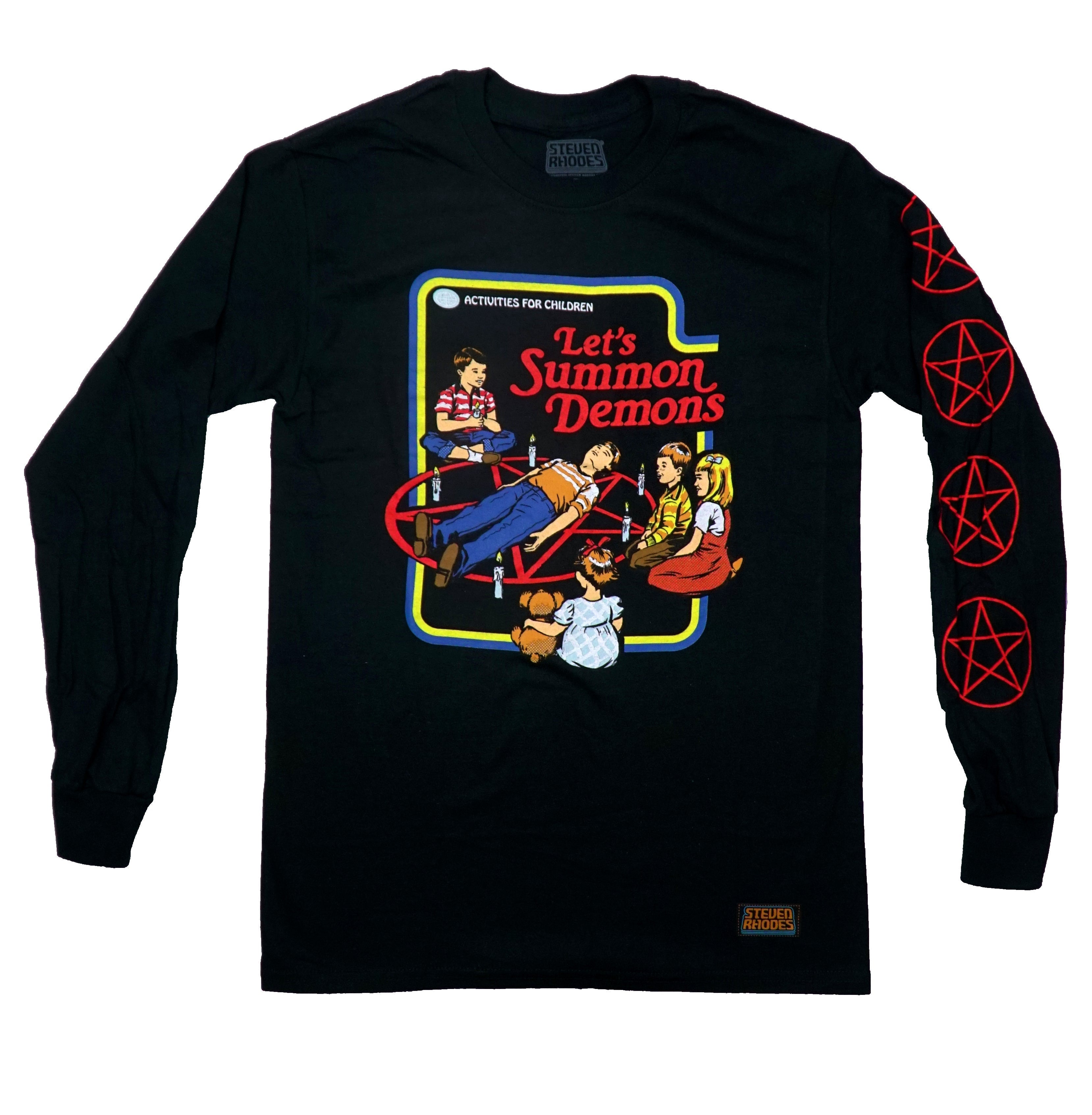 Steven Rhodes Mens T-Shirt -Circle Lets Summon Demons Pentagrams Hoodie, Sweatshirt | CiraTrend.com