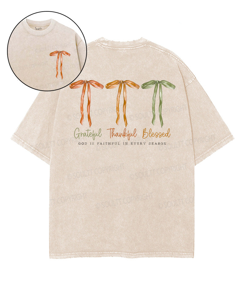 God Is Faithful Every Season Double Sided Washed Christian T-Shirts, Hoodie, Sweatshirt