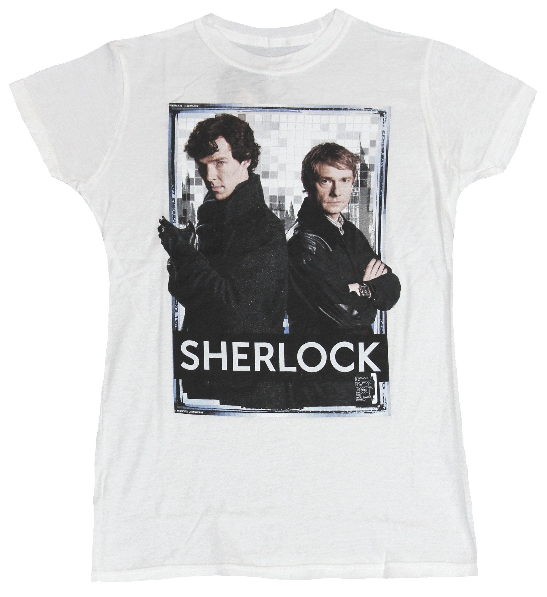 Sherlock (BBC TV Series) Girls Juniors T-Shirt - Photo Black Bordered Box Image Hoodie, Sweatshirt | CiraTrend.com