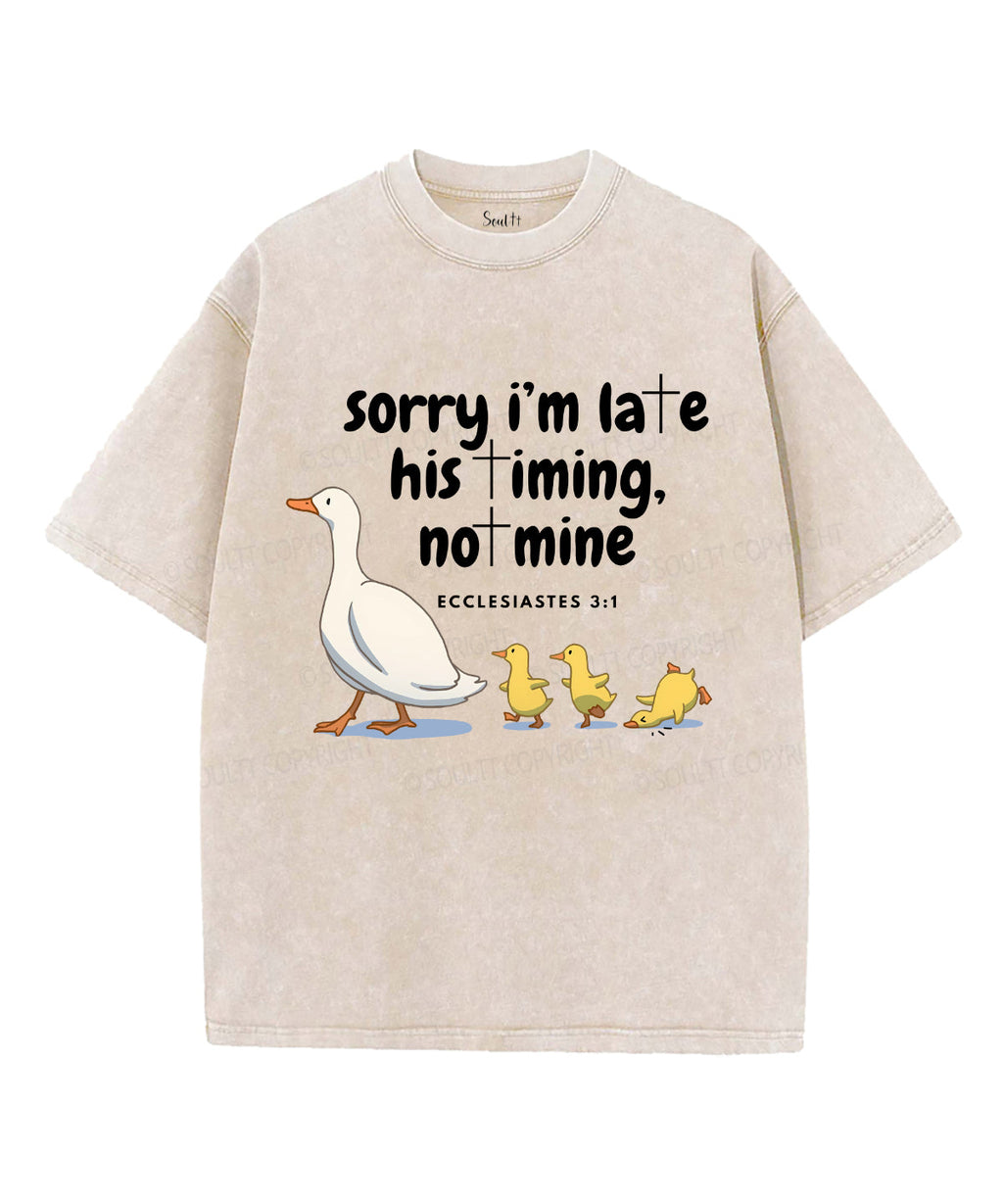 Sorry I'm Late Unisex Washed Christian T-shirt Hoodie, Sweatshirt | CiraTrend.com (Image 2)