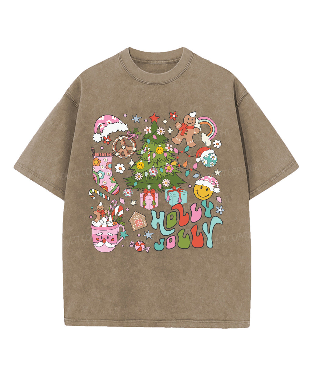 Holly Jolly Washed Christian T-Shirts, Hoodie, Sweatshirt