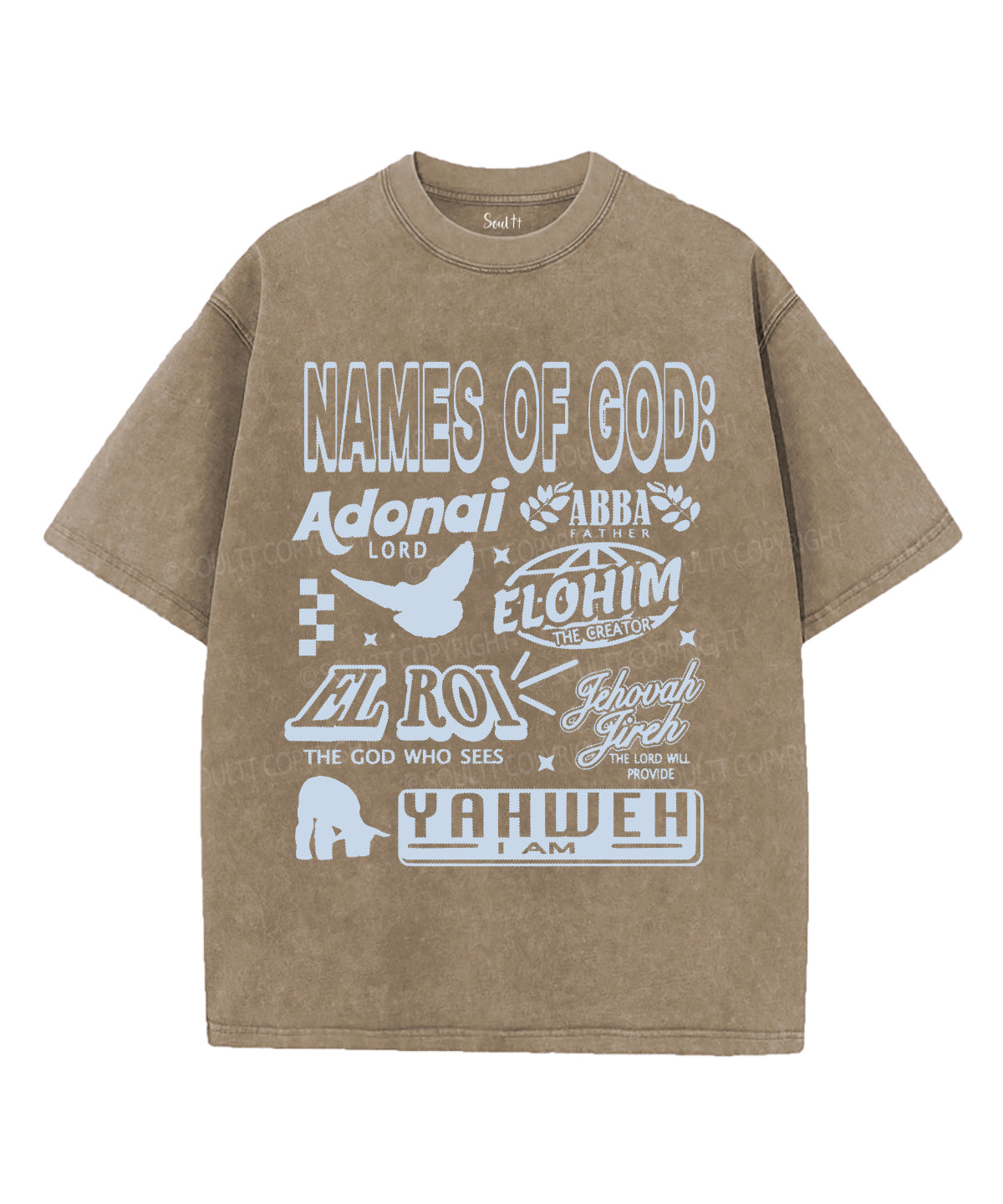 Names Of God Unisex Washed Christian T-shirt Hoodie, Sweatshirt | CiraTrend.com (Image 5)