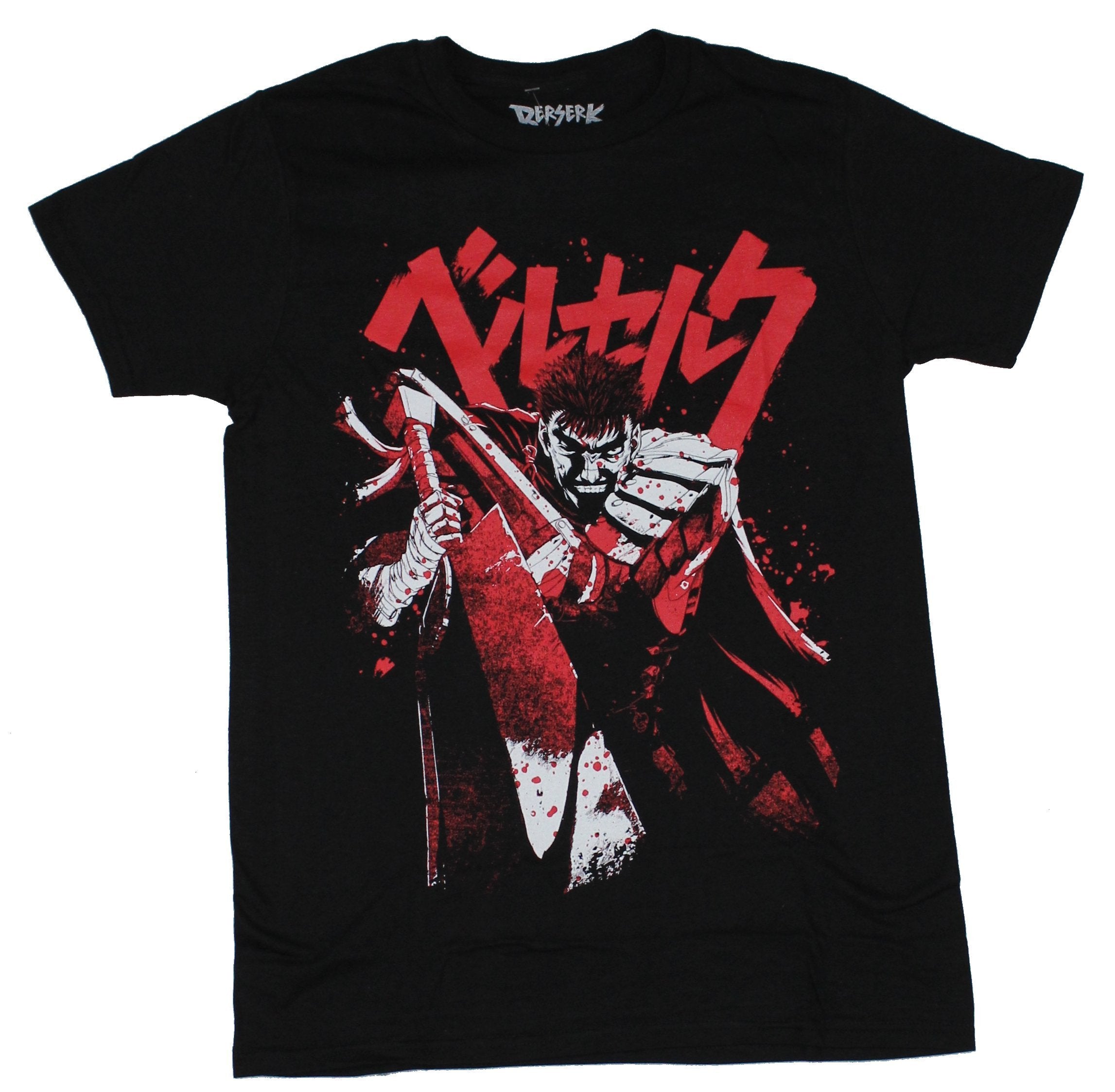 Berserk Mens T-Shirt - Bloody Guts Under Japanese Characters Hoodie, Sweatshirt | CiraTrend.com