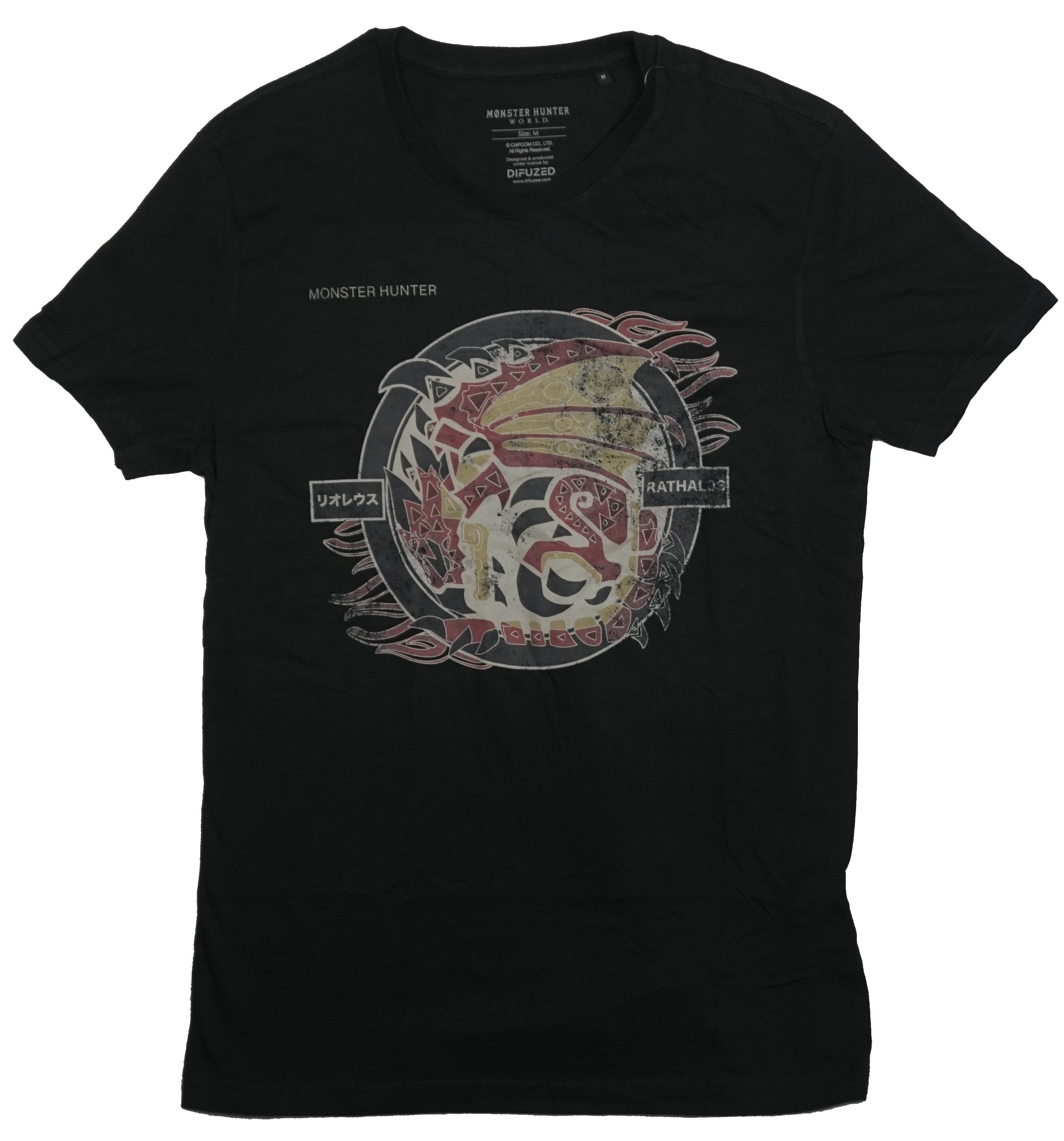 Monster Hunter World Mens T Shirt - Rathalos Distressed Image Logo Official Hoodie, Sweatshirt | CiraTrend.com