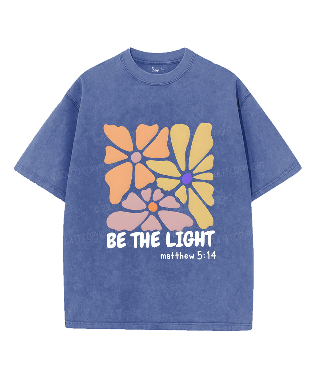 Be the Light Unisex Washed Christian T-shirt Hoodie, Sweatshirt | CiraTrend.com (Image 3)