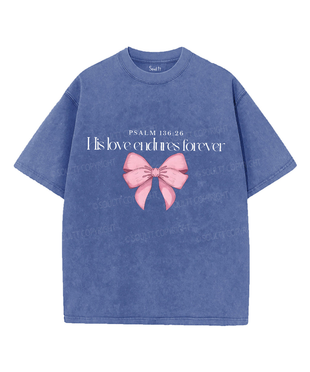 His Love Endures Forever Unisex Washed Christian T-shirt Hoodie, Sweatshirt | CiraTrend.com (Image 3)