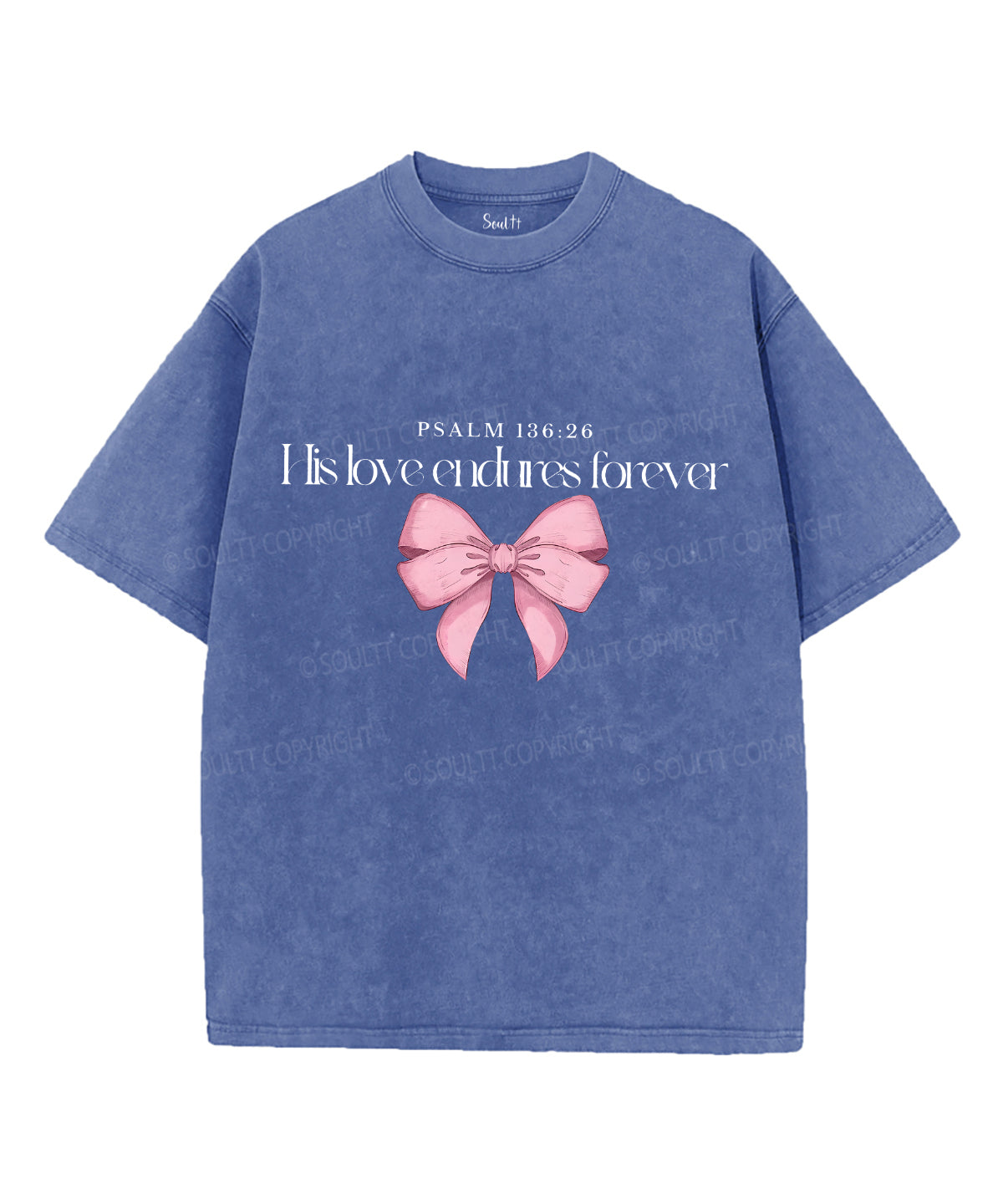 His Love Endures Forever Unisex Washed Christian T-shirt Hoodie, Sweatshirt | CiraTrend.com (Image 3)