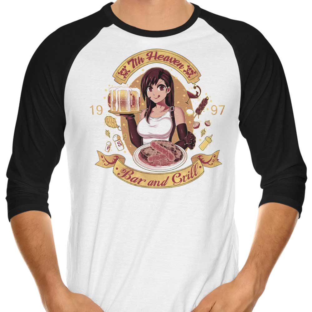 7th Heaven Bar and Grill - 3/4 Sleeve Raglan T-Shirt Hoodie, Sweatshirt | CiraTrend.com (Image 1)
