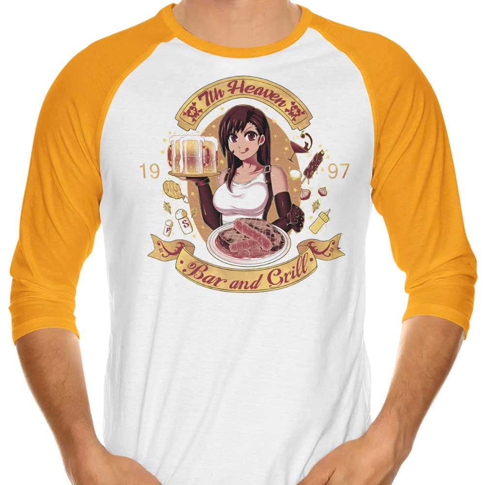 7th Heaven Bar and Grill - 3/4 Sleeve Raglan T-Shirt Hoodie, Sweatshirt | CiraTrend.com (Image 3)
