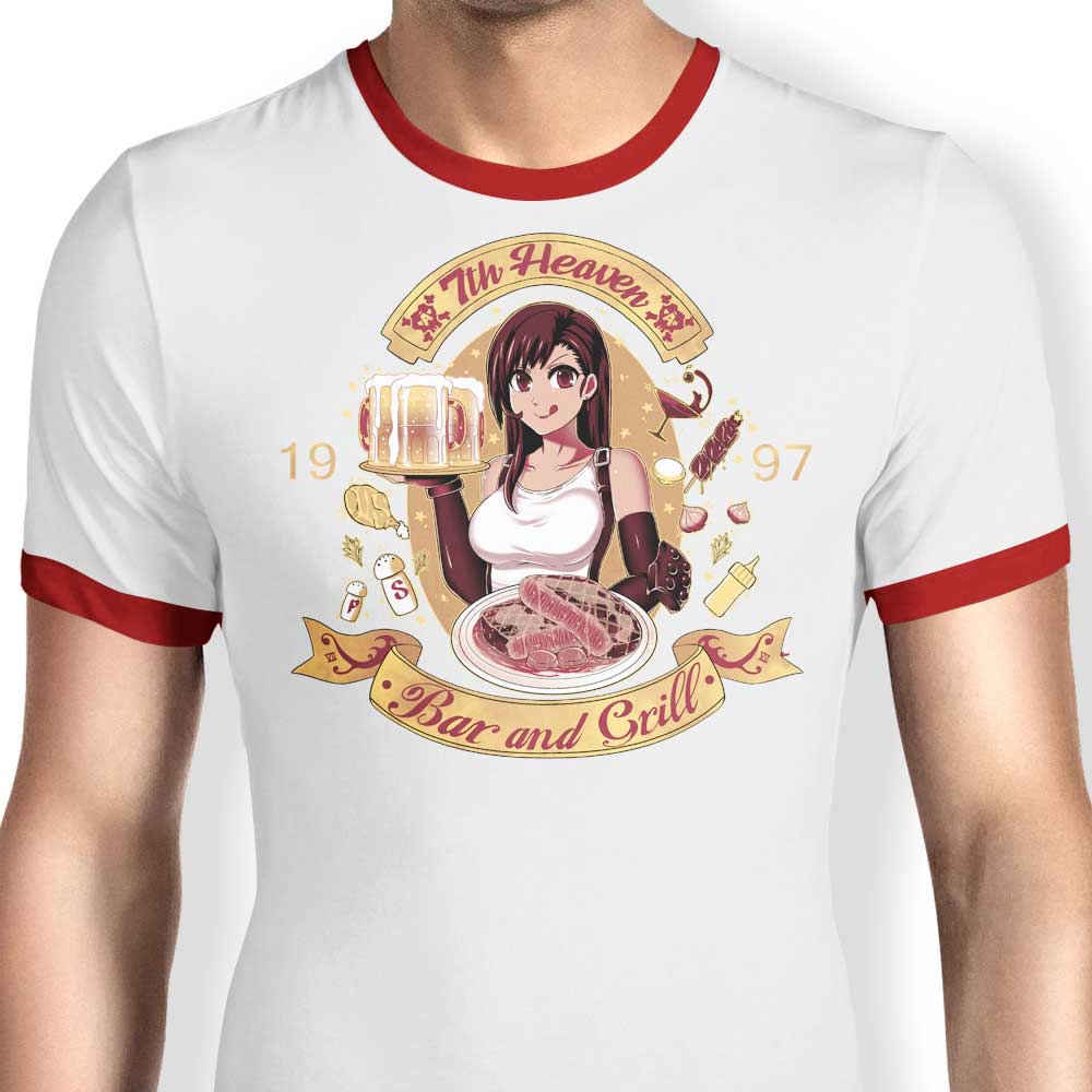 7th Heaven Bar and Grill - Ringer T-Shirt Hoodie, Sweatshirt | CiraTrend.com (Image 3)
