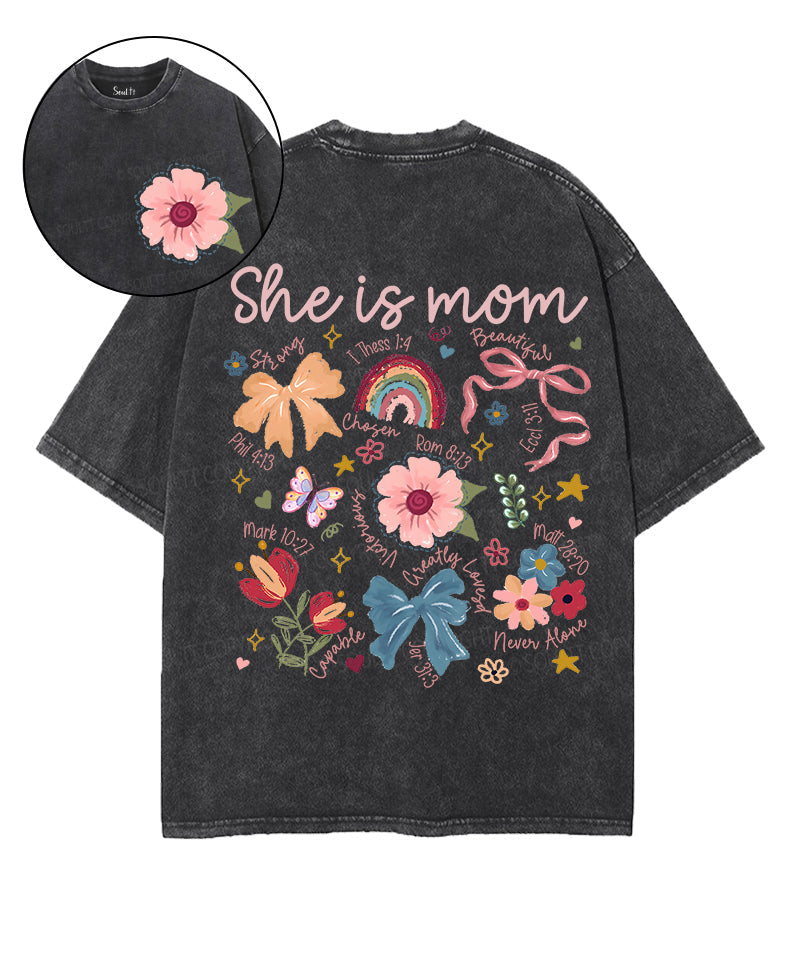 She Is Mom Double Sided Unisex Washed Christian T-shirt Style003 Hoodie, Sweatshirt | CiraTrend.com (Image 1)