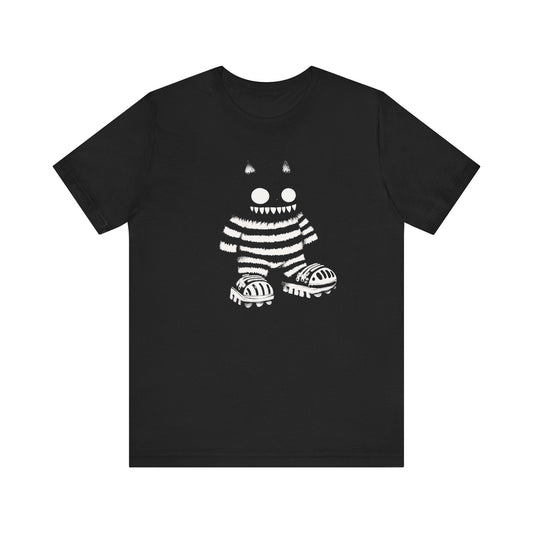 Striped Cat Monster Graphic Tee Ã¢â‚¬â€œ Playful and Edgy Creature Design Shirt