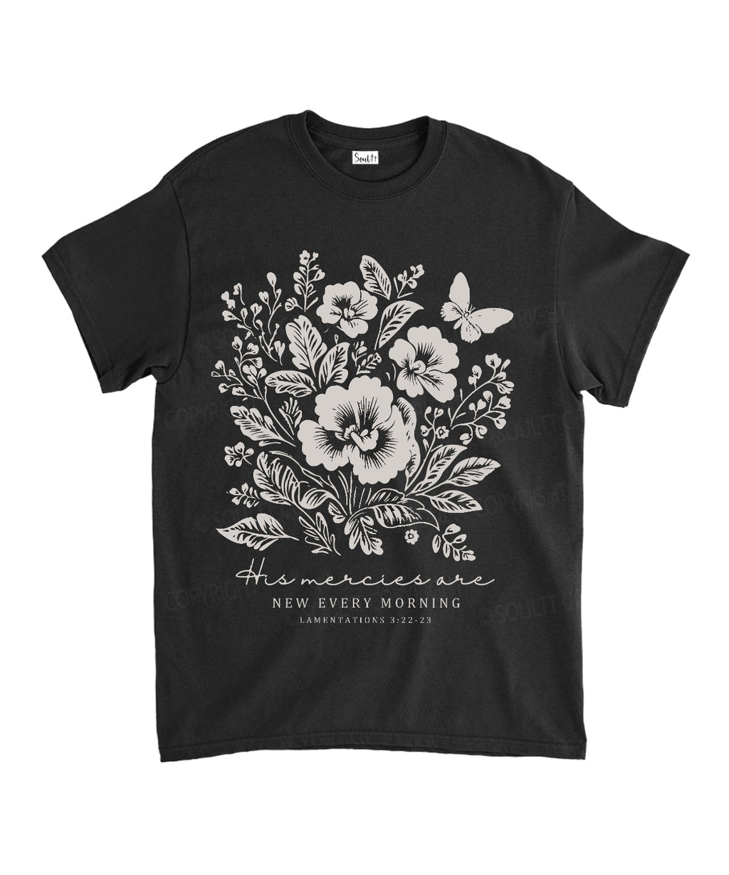His Mercies Are New Every Morning Unisex Cotton Christian T-Shirt Hoodie, Sweatshirt | CiraTrend.com (Image 1)