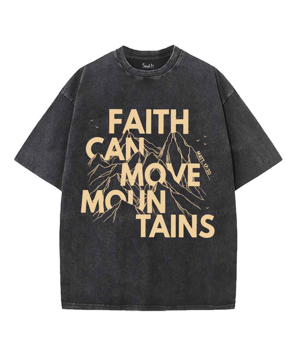 Faith Can Move Unisex Washed Christian T-shirt Hoodie, Sweatshirt | CiraTrend.com (Image 2)