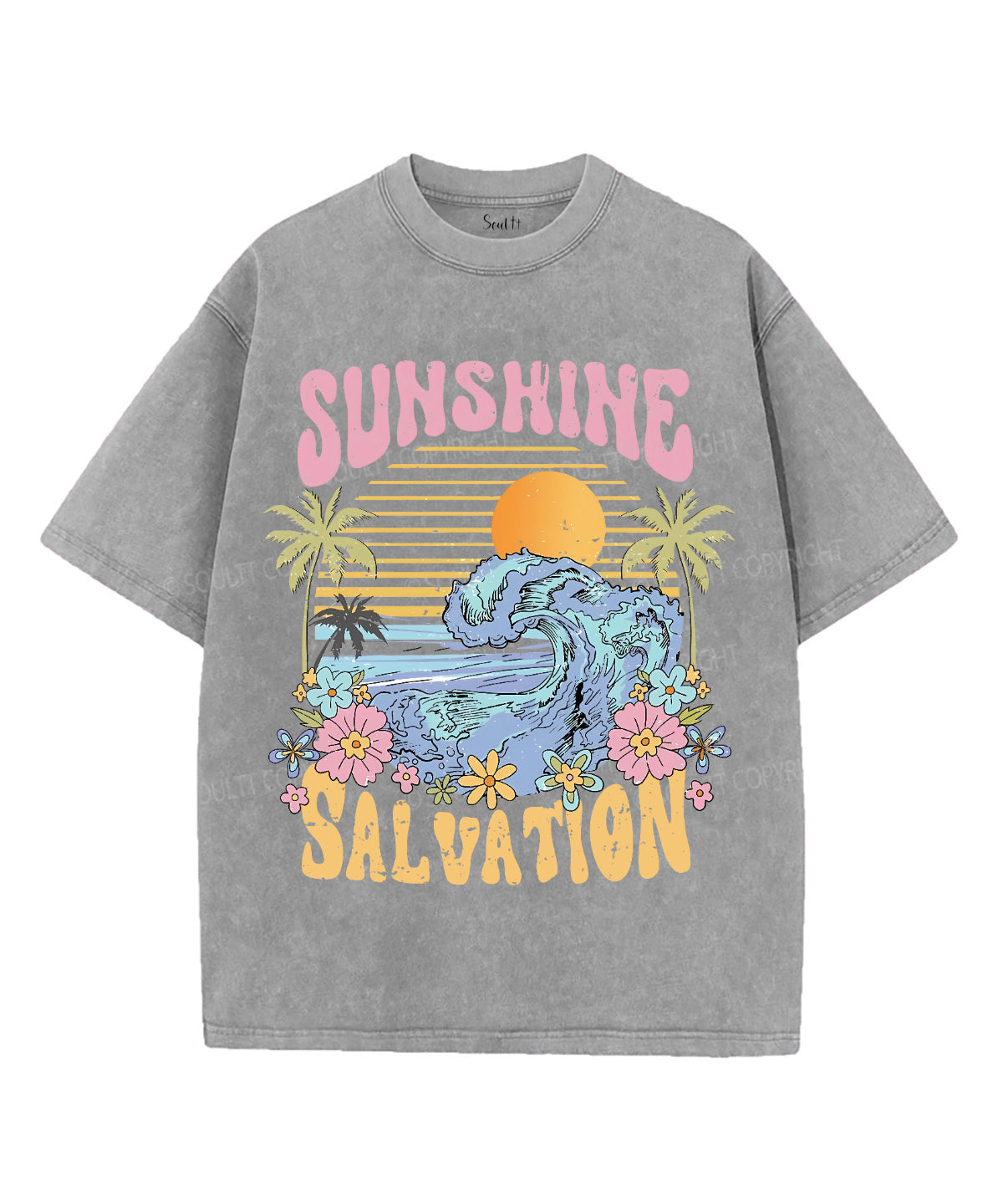 Sunshine & Salvation Unisex Washed Christian T-shirt Hoodie, Sweatshirt | CiraTrend.com (Image 2)