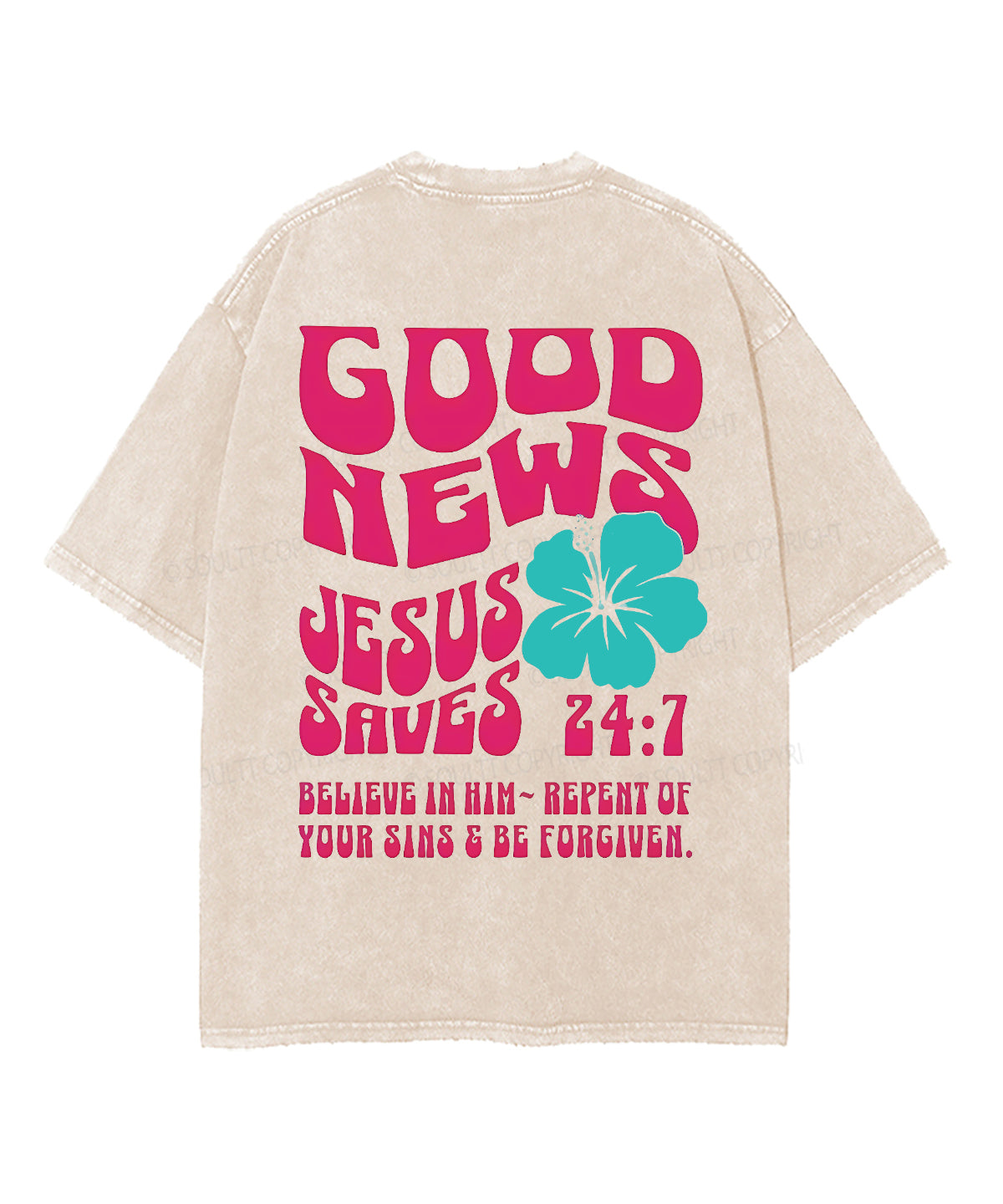 Good News Double Sided Unisex Washed Christian T-shirt Style001 Hoodie, Sweatshirt | CiraTrend.com (Image 4)