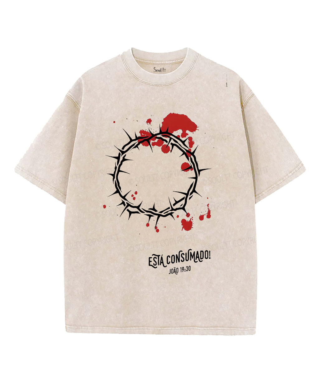 EstÃ¡ Consumado Unisex Washed Christian T-shirt Hoodie, Sweatshirt | CiraTrend.com (Image 1)