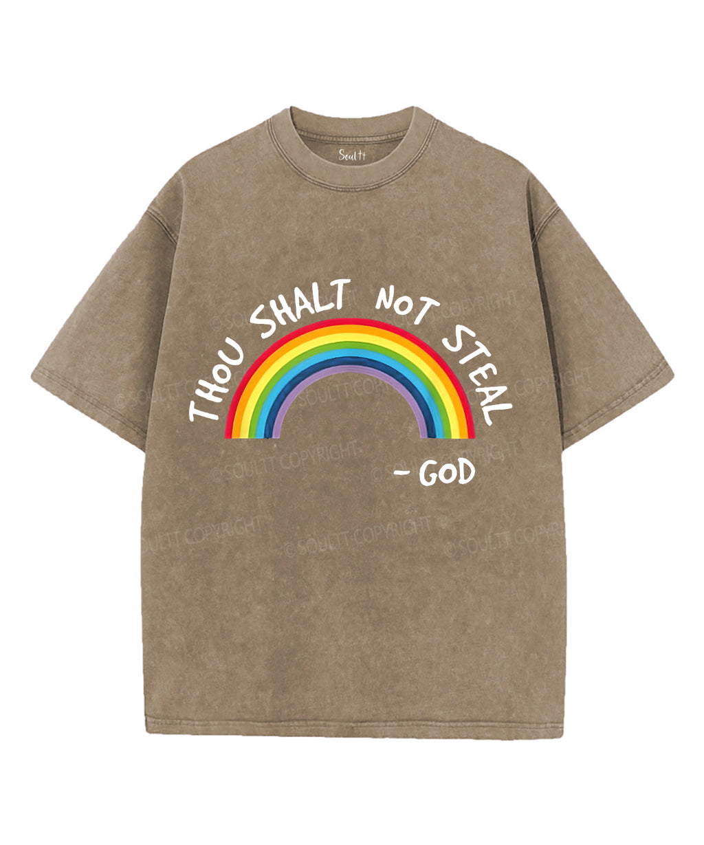 Thou Shalt Not Steal Unisex Washed Christian T-shirt Hoodie, Sweatshirt | CiraTrend.com (Image 5)