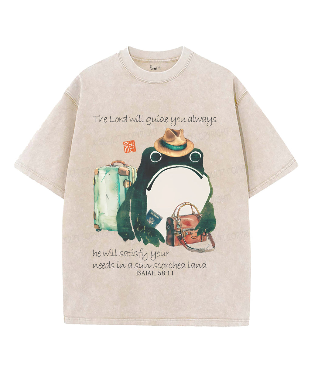 The Lord Will Guide You Always Unisex Washed Christian T-shirt Hoodie, Sweatshirt | CiraTrend.com (Image 4)