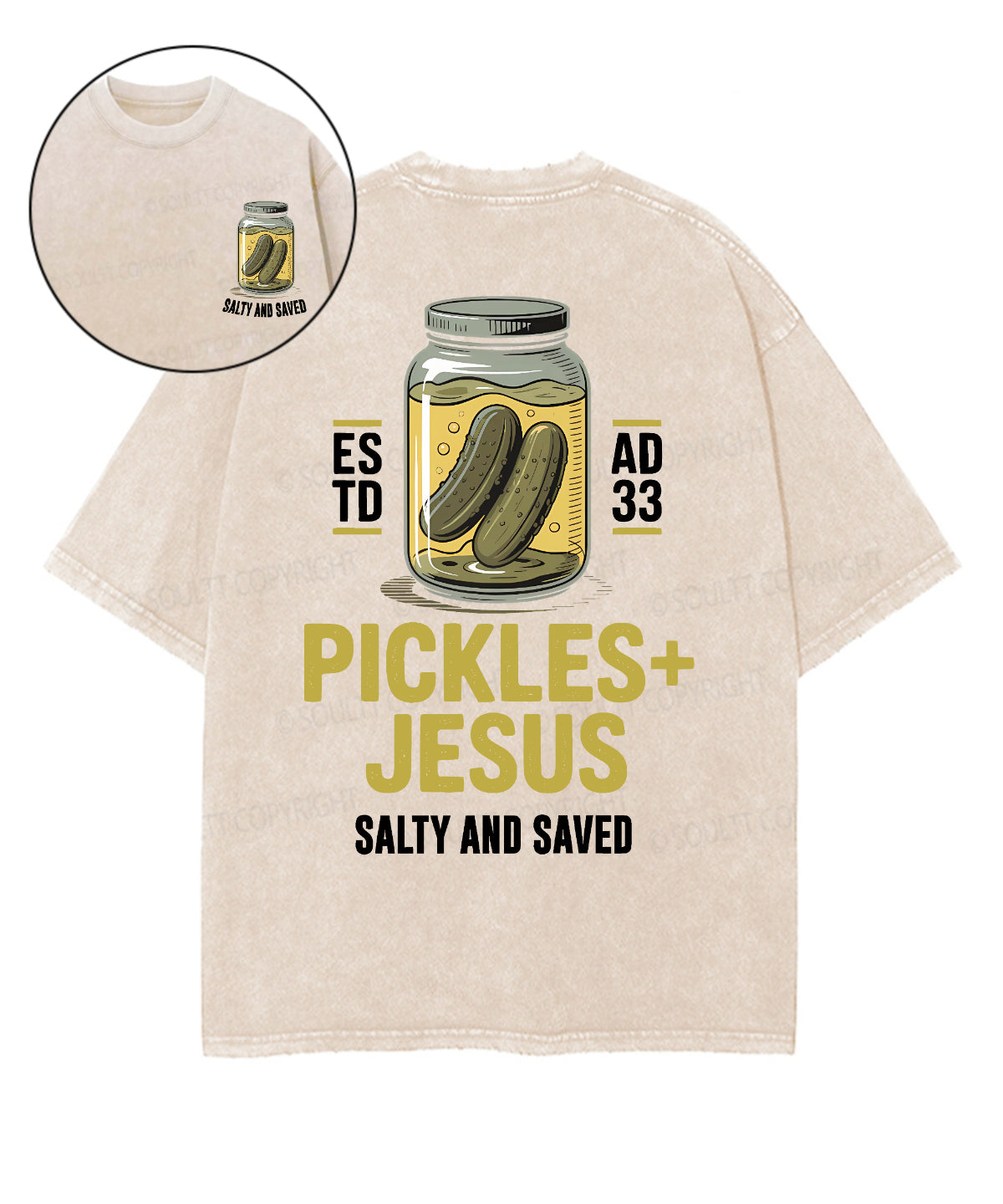 Salty And Saved Double Sided Unisex Washed Christian T-shirt Style009 Hoodie, Sweatshirt | CiraTrend.com (Image 1)