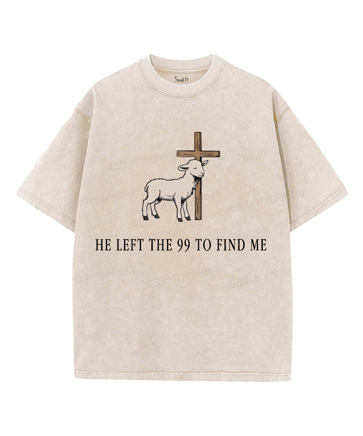 He Left the 99 to Find Me Unisex Washed Christian T-shirt Hoodie, Sweatshirt | CiraTrend.com (Image 1)