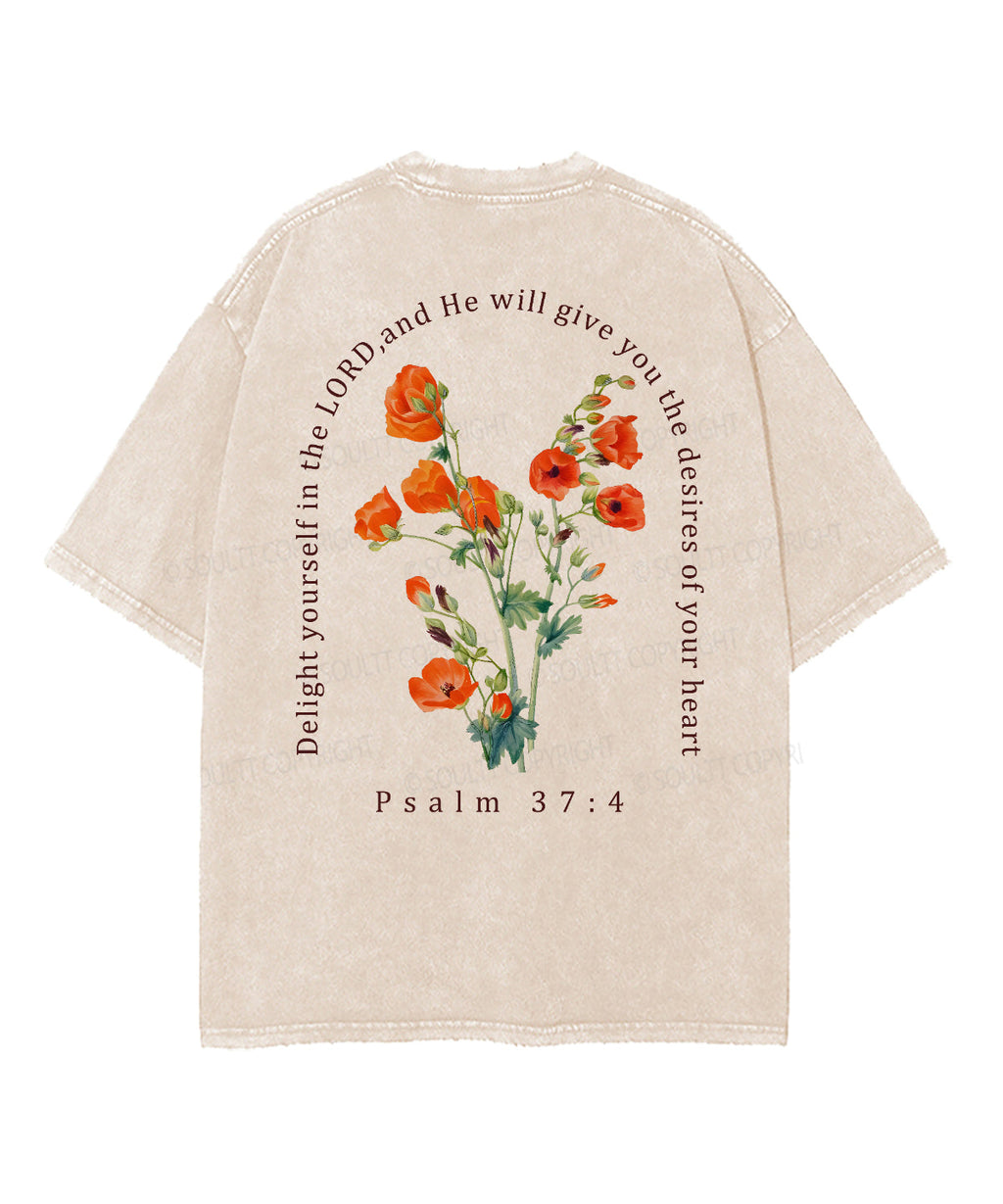 Take delight in the Lord Double Sided Unisex Washed Christian T-shirt Hoodie, Sweatshirt | CiraTrend.com (Image 3)