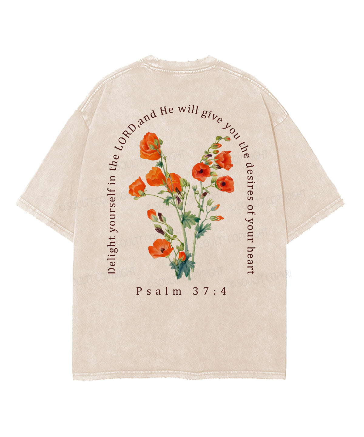 Take delight in the Lord Double Sided Unisex Washed Christian T-shirt Hoodie, Sweatshirt | CiraTrend.com (Image 3)