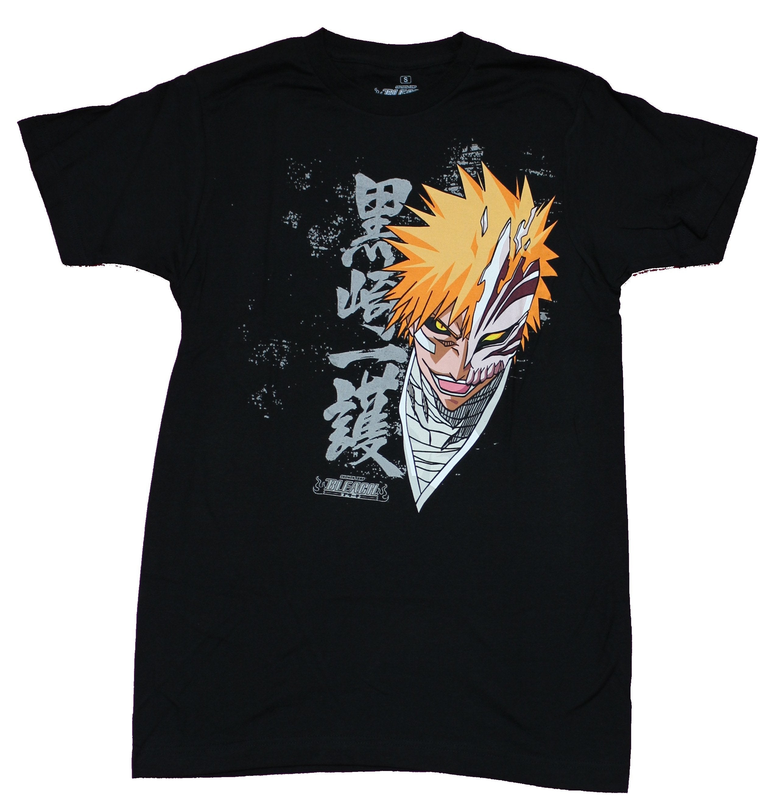 Bleach Mens T-Shirt - Smiling Ichigo Side Face & Kanji Image Hoodie, Sweatshirt | CiraTrend.com
