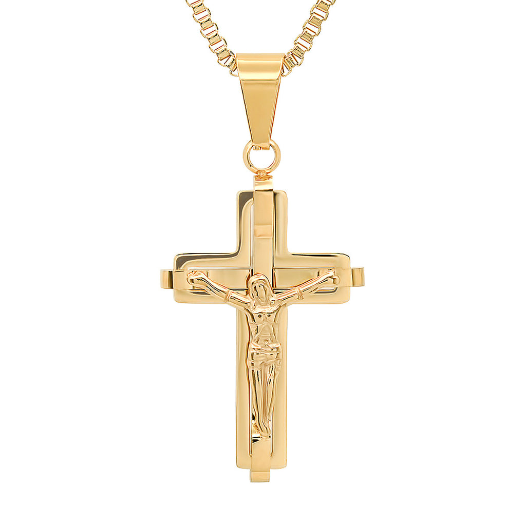18K Gold Plated Stainless Steel Crucifix Pendant T-Shirts, Hoodie, Sweatshirt | CiraTrend.com (Image 2)