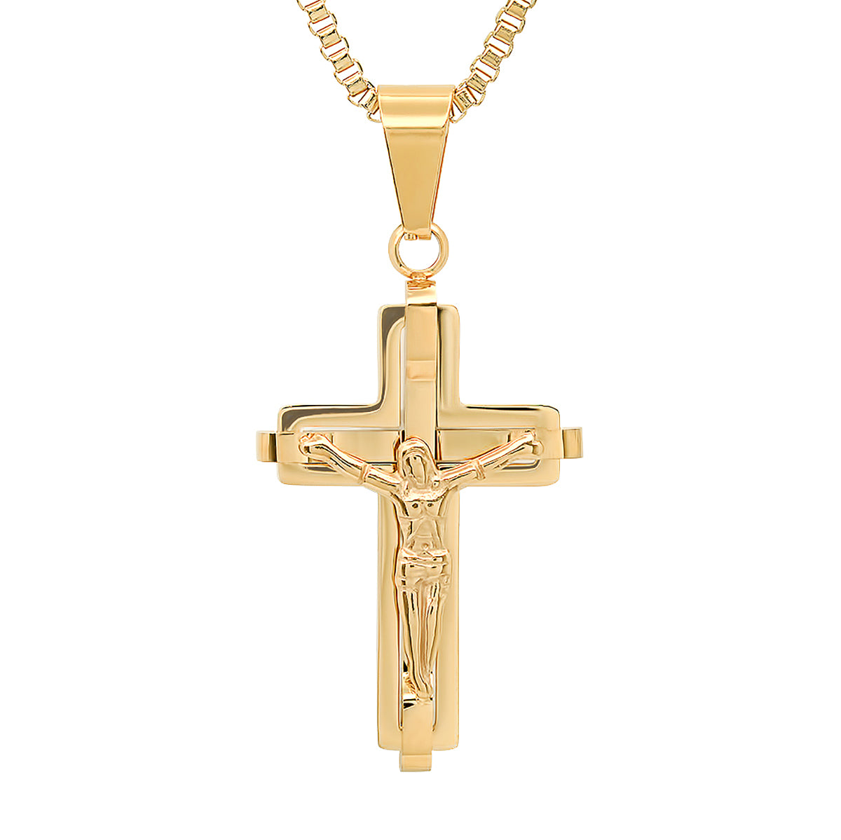 18K Gold Plated Stainless Steel Crucifix Pendant T-Shirts, Hoodie, Sweatshirt | CiraTrend.com (Image 2)