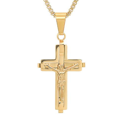18K Gold Plated Stainless Steel Crucifix Pendant T-Shirts, Hoodie, Sweatshirt | CiraTrend.com (Image 2)