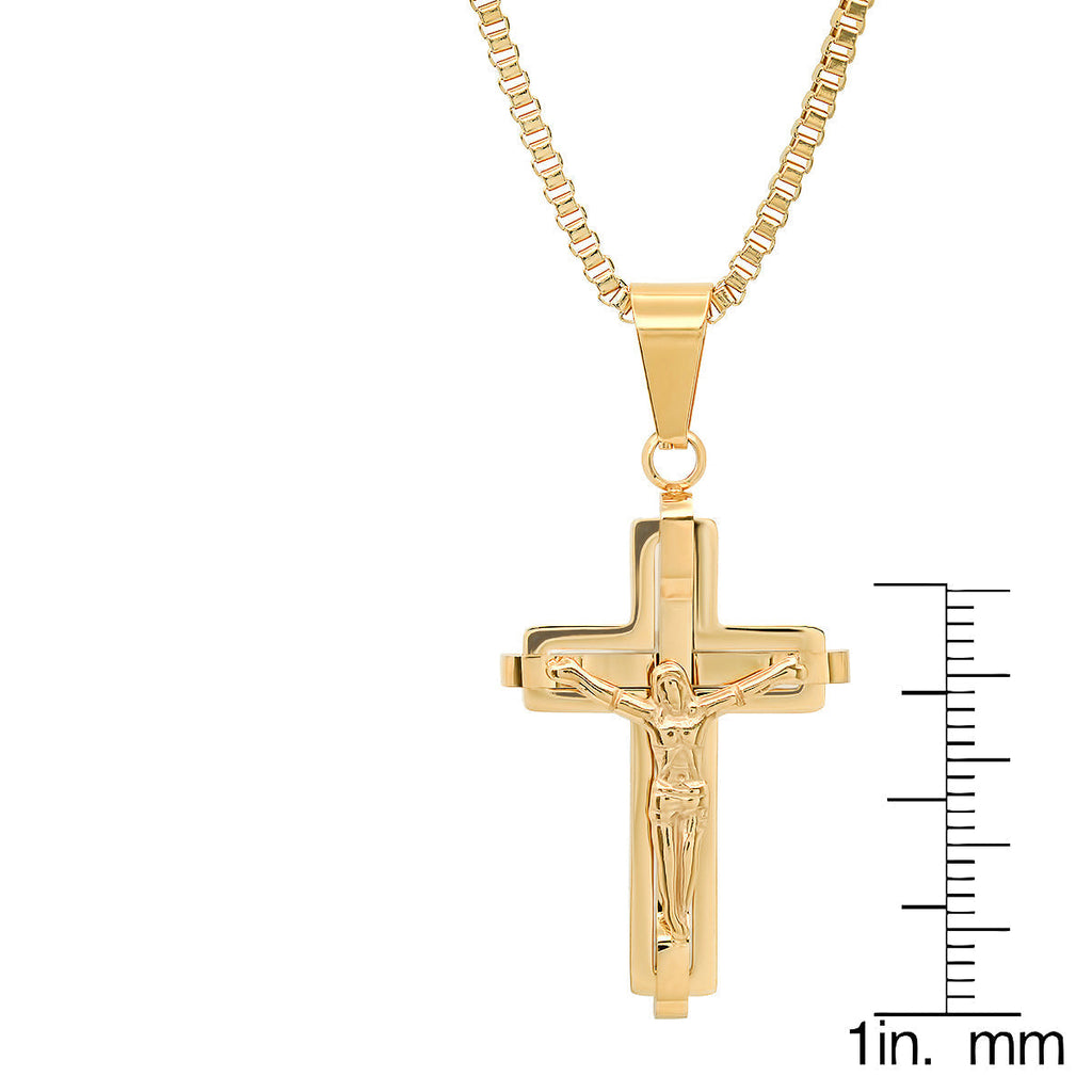 18K Gold Plated Stainless Steel Crucifix Pendant T-Shirts, Hoodie, Sweatshirt | CiraTrend.com (Image 3)
