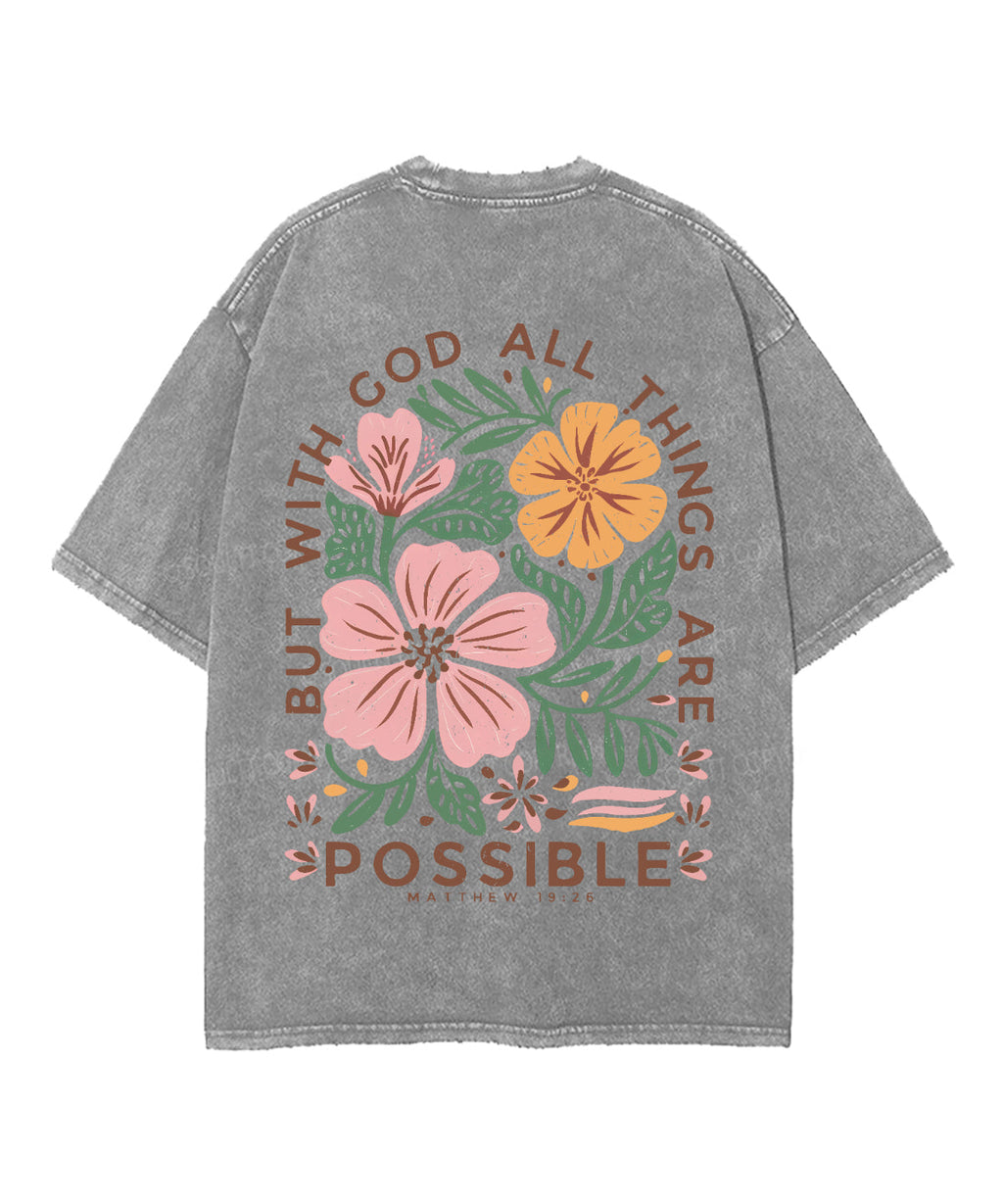 All Things Are Possible Double Sided Unisex Washed Christian T-shirt Hoodie, Sweatshirt | CiraTrend.com (Image 5)