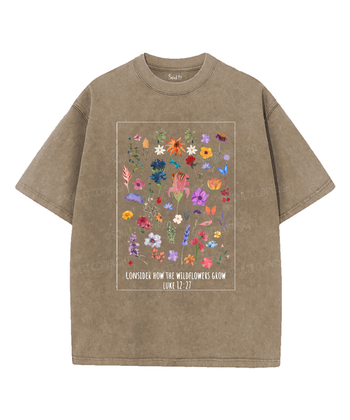 The Wildflowers Grow Unisex Washed Christian T-shirt Hoodie, Sweatshirt | CiraTrend.com (Image 4)