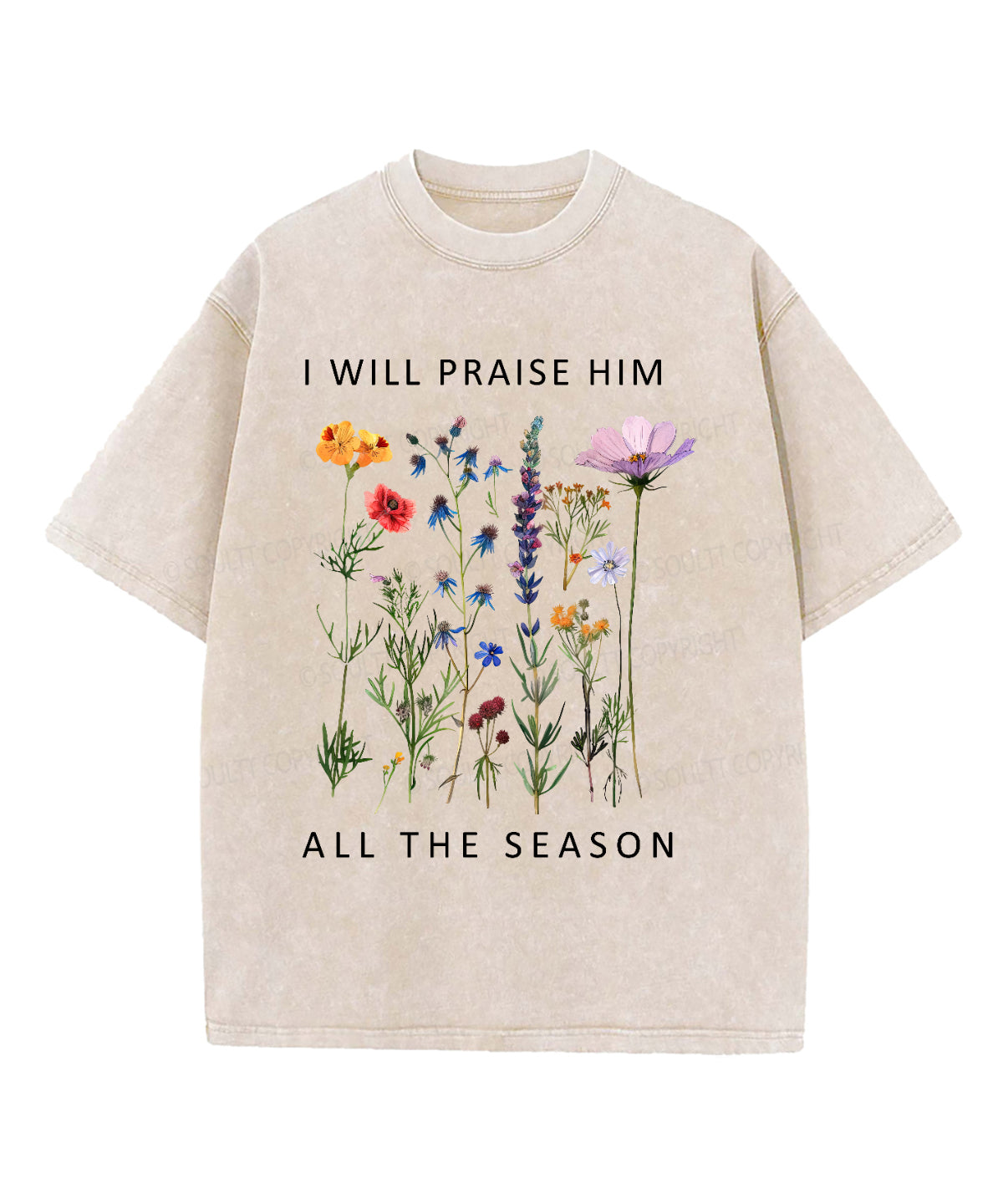 I Will Praise Him All Season Washed Christian T-Shirts, Hoodie, Sweatshirt