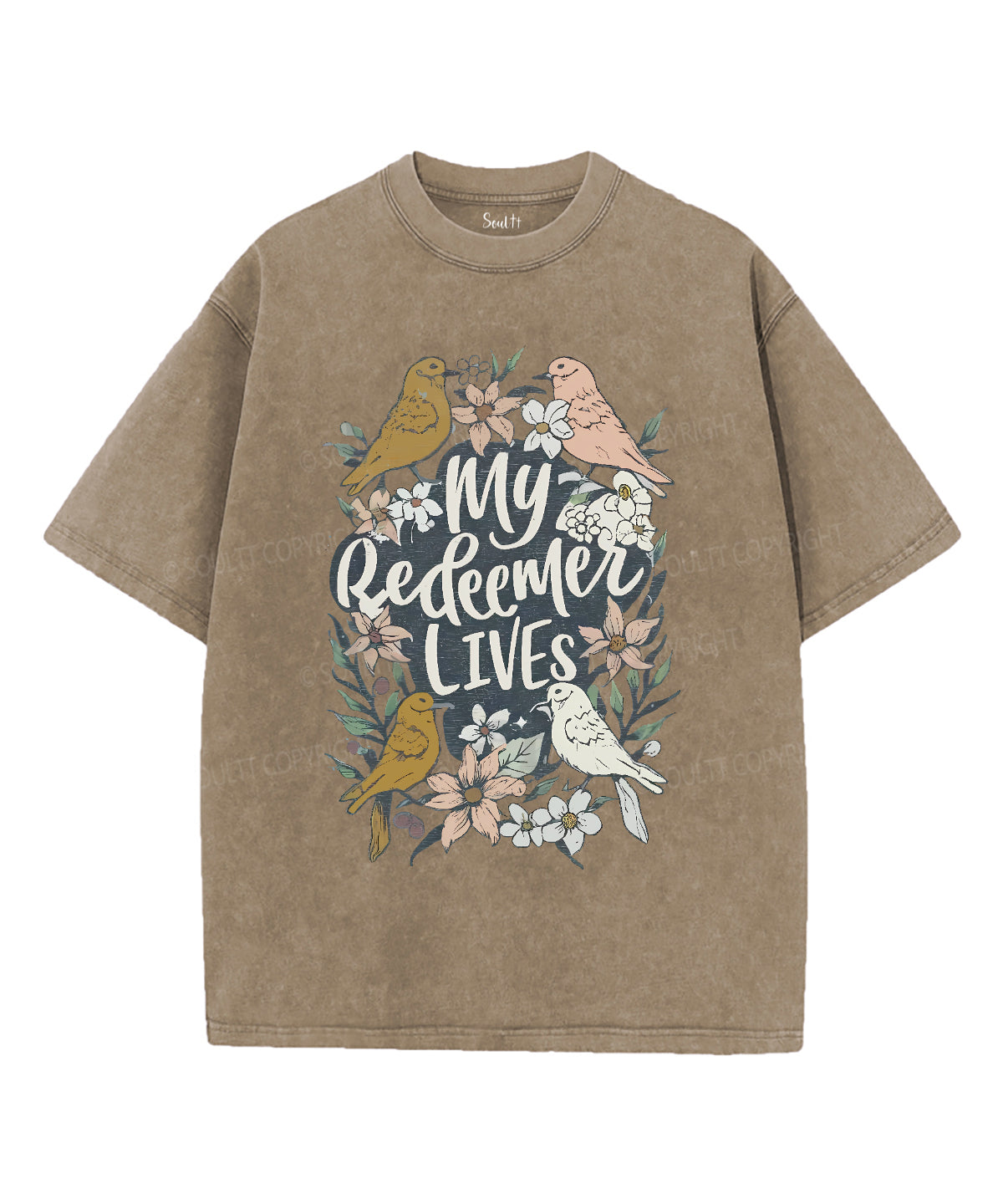 My Redeemer Lives Unisex Washed Christian T-shirt Hoodie, Sweatshirt | CiraTrend.com (Image 5)
