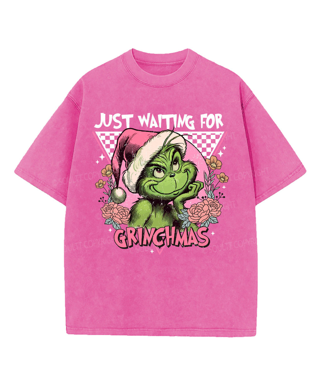 Just Waiting For Grinchmas Washed Christian T-shirt Hoodie, Sweatshirt | CiraTrend.com (Image 3)